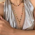 thumbnail image 1 of Blarkrus Double-layered Square Bead Long Necklace Set Sweater Chain Fashion Te, 1 of 9