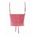thumbnail image 6 of Women'S Summer Polka Dots Camis Top Ruched Tie Front Spaghetti Strap Going Out Tops Red S, 6 of 8