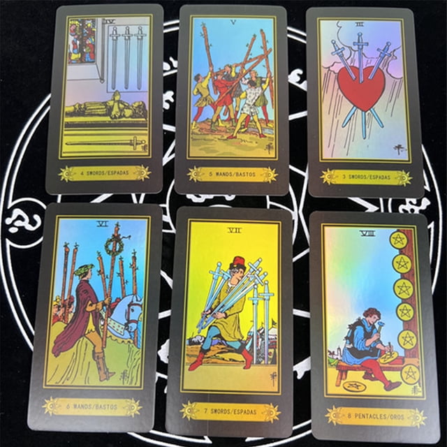 78 cartas de Tarot A.E Waite, embalaje exquisito holográfico para el crecimiento espiritual