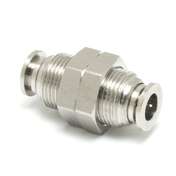 316L Stainless Steel 6 mm OD Bulkhead Union Push in to Connect Fitting (PACK OF TEN) MettleAir