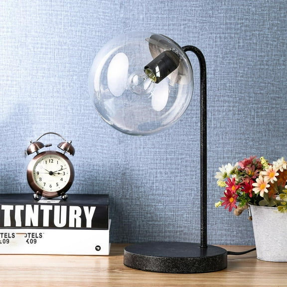 Warehouse of Tiffany T-171280 Wolbey 7.09 in. 1-Light Indoor Black Finish Table Lamp