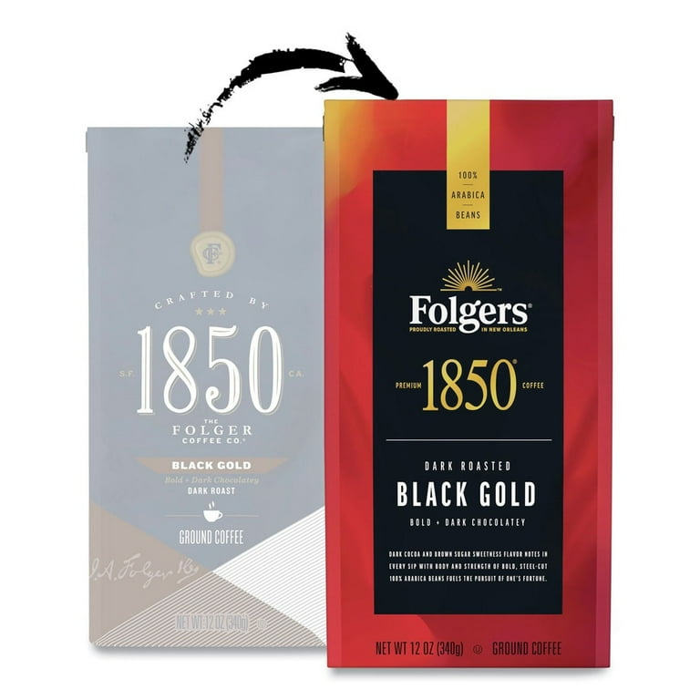 Coffee, Black Gold, Dark Roast, Ground, 12 oz Bag, 6/Carton Coffee, Black Gold, Dark Roast, Ground, 12 oz Bag, 6/Carton