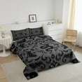 thumbnail image 2 of Erosebridal Black Boho Snake Print Bedding Set Hippie Halloween Gothic Comforter Set Twin Teen Men Retro Baroque Damask Floral Quilt Comforter Goth Reptile Animal Bed Set Grey, 2 of 5