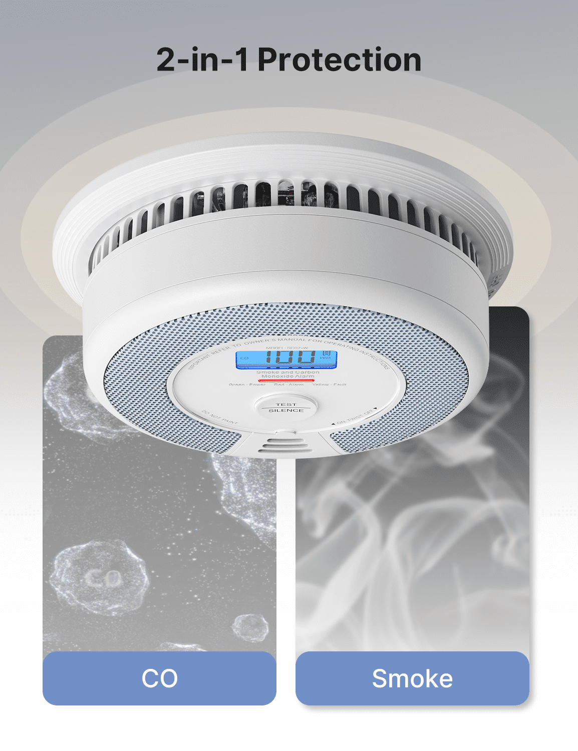 X-Sense Wireless Smoke Detector Carbon Monoxide Detector Combo 10
