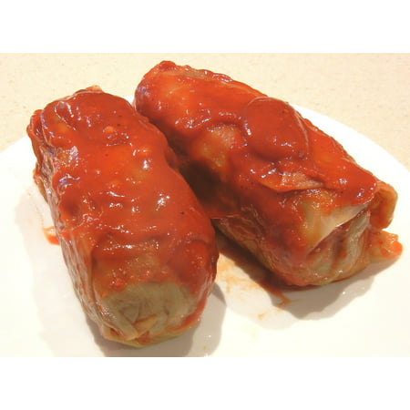 LAMINATED POSTER Food Rice Filled Tomato Sauce Spices Cabbage Rolls Poster Print 24 x