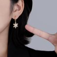 thumbnail image 2 of 925 Sterling Silver Sparkly CZ Snowflake Dangle Earrings for Women Teens Christmas Snowflake Dangle Earrings Drop Winter Party Earrings, 2 of 12