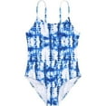 thumbnail image 2 of ZHUASHUM Girls' Swimsuit Beach Sport Thin Straps Dyeing Patterns Toddler Girl Swimsuit 1 Piece Beach Vacation Wearing Blue,Size:18-24 Months, 2 of 3