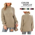 thumbnail image 4 of Asklazy Women's Turtleneck Oversized Sweaters Batwing Long Sleeve Pullover Loose Chunky Knit Jumper,Khaki, 4 of 11
