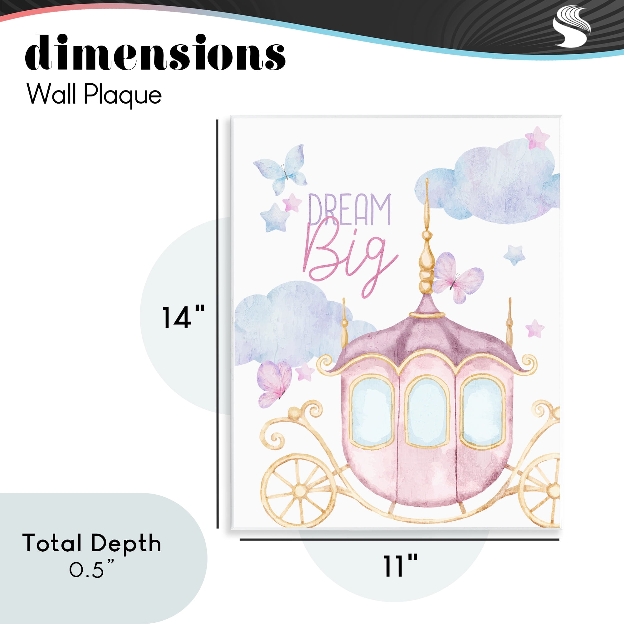 Dream Big Fantasy Carriage Wall Plaque Art, design by Kim Allen
