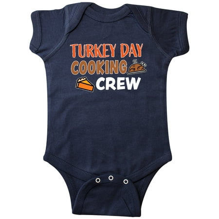 

Inktastic Thanksgiving Turkey Day Cooking Crew with Turkey and Pumpkin Pie Gift Baby Boy or Baby Girl Bodysuit