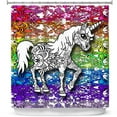thumbnail image 1 of Shower Curtains 70" x 84" from DiaNoche Designs by Susie Kunzelman - Unicorn Rainbow B, 1 of 1