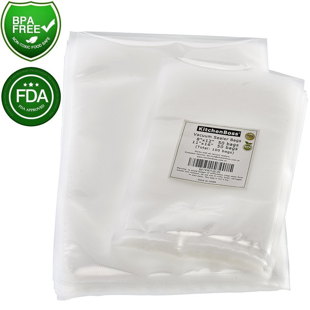 Vacuum Sealer Bags 50 of Each Size 8x12 Quart and 11x16 Gallon