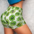 thumbnail image 4 of Lsque Green Kiwi Pattern High Waisted Biker Shorts for Women-Tummy Control Fitness Athletic Workout Running Yoga Gym Shorts,Moisture-Wicking-XX-Large, 4 of 9