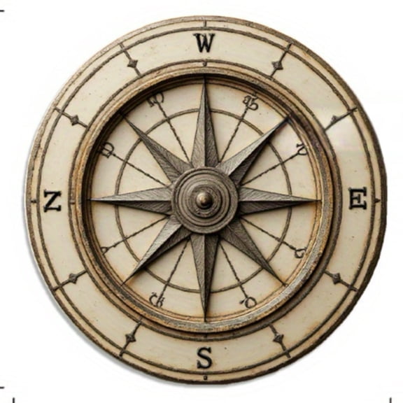 HELLOYOUNG Vintage Compass Rose Metal Sign 2D Flat Aluminum Plate Multicolor Wall Art Decor for Home Office