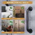 thumbnail image 2 of Mango de barra de agarre para baño de acero inoxidable negro mate, barra de equilibrio para baño, soporte de pasamanos de seguridad, mango de baño de asistencia para personas mayores, 2 of 5