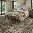 thumbnail image 5 of SIXHOME 8'x10' Area Rugs for Living Room Washable Vintage Medallion Rug Oriental Floral Distressed Carpet Ultra Soft Indoor Rugs for Bedroom Dining Room Retro Home Decor Green, 5 of 5