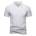 thumbnail image 2 of Mens Golf Polo Shirts Short Sleeve Casual Banded Bottom Stretch Classic Fit Solid Knit T-Shirts Big and Tall Size M-4XL White, 2 of 5