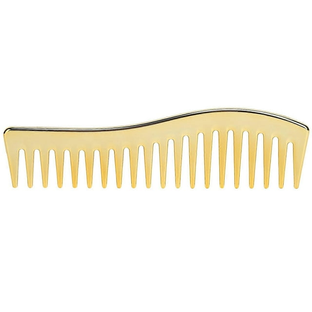 Peignes à dents larges sans manche, peigne démêlant pour cheveux, grand peigne de salon pour shampoing, pour hommes et femmes, doré