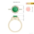 thumbnail image 4 of ANGARA Natural Round 1.75 ct Emerald Halo Ring with Diamond Accents in 14K Yellow Gold for Women (Size-8mm) | May Birthstone, Birthday, Anniversary, Jewelry Gift for Women | Natural Emerald Ring, 4 of 9