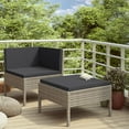 thumbnail image 1 of vidaXL Ensemble de Salon de Jardin 2 Pcs avec Coussins en Rotin Gris, 1 of 5