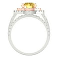 thumbnail image 4 of Clara Pucci 18K White/Rose Gold Round Cut 2Ct Simulated Yellow Diamond Engagement Ring + Matching Band - Luxury Box Included, 4 of 7