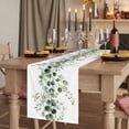 thumbnail image 2 of Pastoral Eucalyptus 90 Inch Table Runner, Countryside Leaves Simple Art Farmhouse Dresser Scarf Cotton & Linen Tablerunner for Dining/Kitchen Island/Holiday Party Décor 13" x 90", 2 of 9
