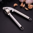 thumbnail image 4 of Dengmore Garlic Press Ginger Presser Crusher Chopper Peeler Cutter mincer stainless steel white, 4 of 9