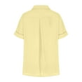 thumbnail image 7 of Kovlvoll Button down Shirts for Women Cotton Linen Casual Summer Turn down Solid Color Short Sleeve Shirt Tops, 7 of 7