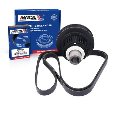 MOCA AUTOPARTS Harmonic Balancer with Serpentine Belt Fit for 1997-2000 Ford Explorer 4.0L & 1998-2001 Mercury Mountaineer 4.0L