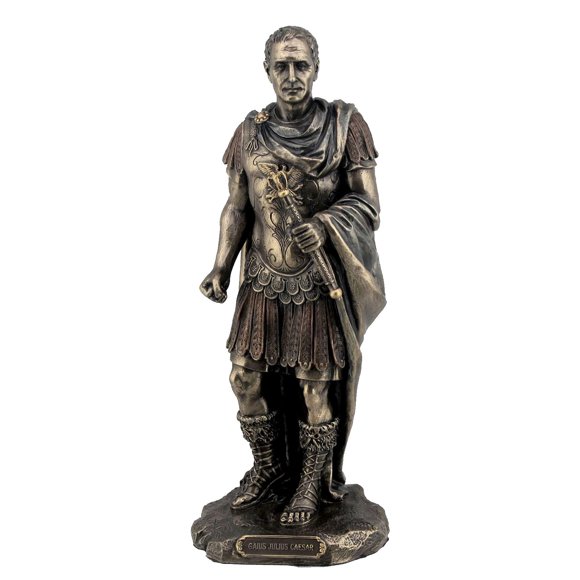 Gaius Julien César en Uniforme Militaire Romain Finition Bronze