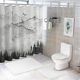thumbnail image 7 of Orinice Birds Tapestry Mountain Bathroom Decor Set, Colorful Luxurious Graphic Print Polyester Fabric Fashion Shower Curtain with Hooks, Waterproof Bathroom Decoration 69x72, 7 of 7