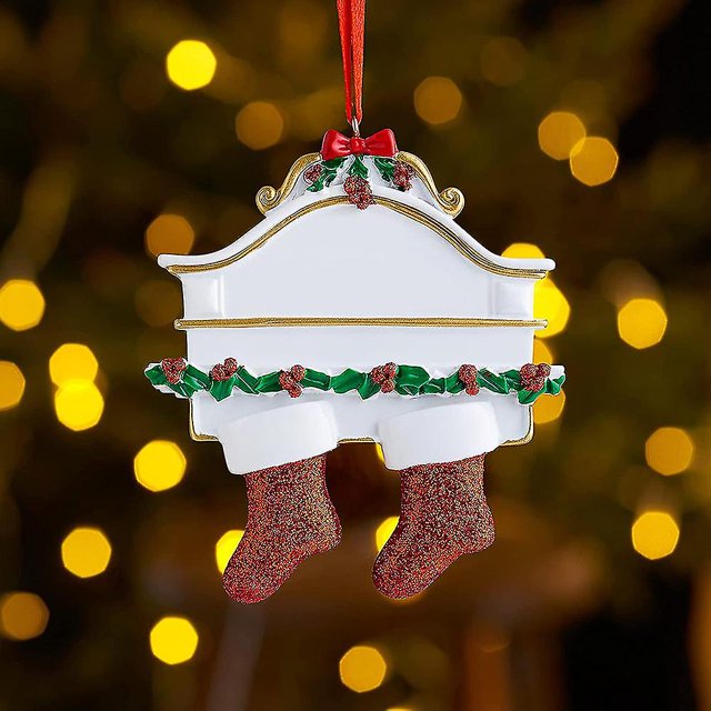 Adorno colgante navideño, adorno artesanal, placa vacía, resina, Navidad, 2 calcetines Sincero Electrónica