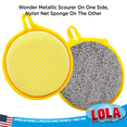 thumbnail image 3 of LOLA Round N' Round Wonder Scourer W/ Convenient Hang Hole, Non-Scratch Scouring Pad, 3 of 7