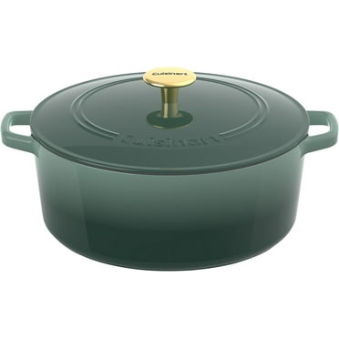 Cuisinart Chef's Classic Enameled Cast Iron 7-Quart Round Covered Casserole, Seafoam Green