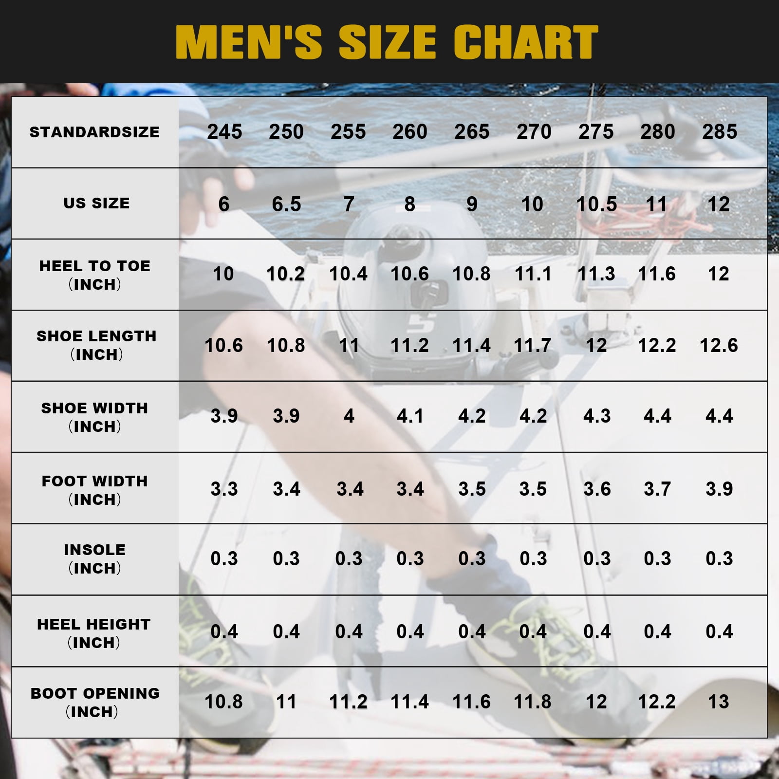 Lcamaw Deck Boots for Men，OutdoorRubber Fishing Garden Waterproof Ankle Rain Boots