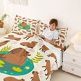 thumbnail image 3 of Erosebridal Brown Cartoon Capybara Full Size Sheets, Kid Girl Boy Bed Sheets, 4 Pieces, 3 of 5