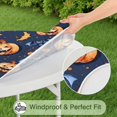 thumbnail image 5 of Bat Pumpkin Halloween Pattern Round Fitted Tablecloth with Elastic Edge,Dining Table Cover Waterproof,Outdoor Round Tablecloth for Camping,Dining,Indoor and Outdoor, 5 of 7