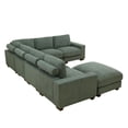 thumbnail image 6 of MAYEERTY Modular Sectional Sofa, Flocking Fabric Couch with Ottoman & Anti-Insect Frame, Green Living Room Furniture, 6 of 12