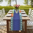 thumbnail image 4 of Table Runners 72 Inches Long Dress Scarves, Navy Blue Boho Farmhouse Kitchen/Dining Table Runner, Coffee Tablerunners, Vintage Ethnic Tribe Abstract Art Retro 16x72 Inch, 4 of 9