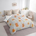 thumbnail image 3 of Homewish Cartoon Capybara 7 Pieces Bedding Comforter Set For Children Teens,Kawaii Wildlife Full Bedding Set Lightweight,Cute Animal Fitted Sheet Flat Sheet,Breathable Home Decor,Reversible, 3 of 8