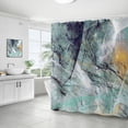 thumbnail image 1 of Cortina de ducha con estampado de mármol, pincel de estilo retro colorido en textura de mármol, arte de acuarela, tela de tela para decoración de baño con ganchos, 71 pulgadas de ancho x 71 pulgadas, 1 of 5