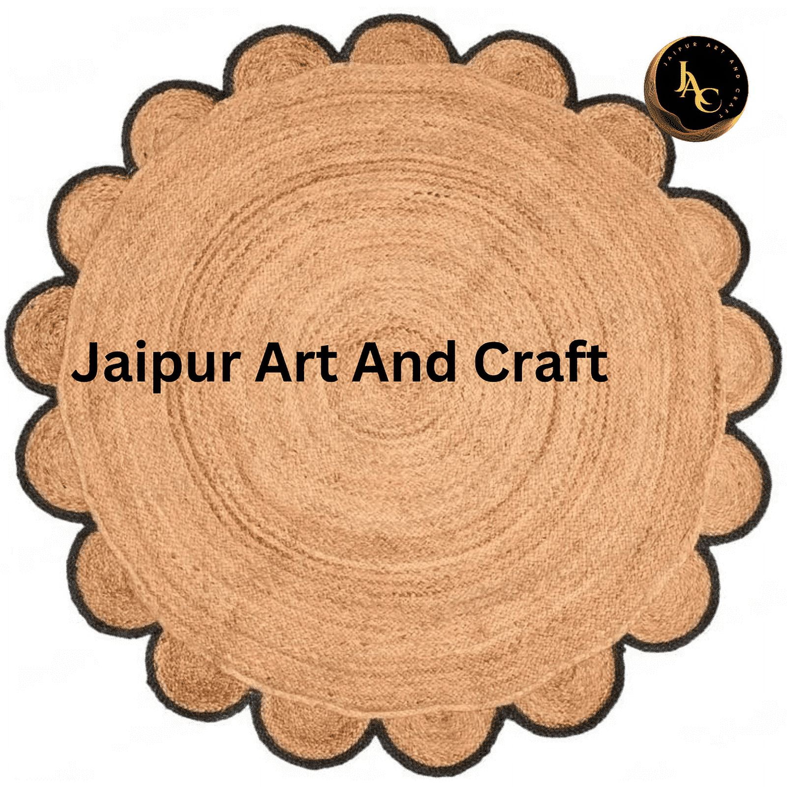 Jaipur Art And Craft Round Jute Area Rug Indian Natural Handmade Home Décor New Design Brown Rug (4x4 Sq Ft)