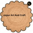 thumbnail image 4 of Jaipur Art And Craft Round Jute Area Rug Indian Natural Handmade Home Décor New Design Brown Rug (9x9 Sq Ft), 4 of 6