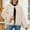 A_ Beige, variant on Womens Faux Fur Coat Open Front Crewneck Fluffy Shaggy Jackets Winter Warm Furry Overcoat Outwear Brown M