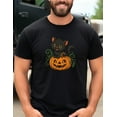 thumbnail image 4 of Cute Black Kitten Halloween Shirt Sitting on Pumpkin Jack-o'-Lantern Fall Spooky Season Cat Lover Tee Autumn October Graphic Shirt, 4 of 5