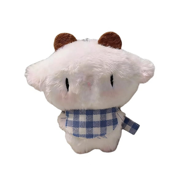 EGNMCR Squeaking Scarf Little Cottons Sheep Cartoons Cute Stuffed Toy Pendant Small Doll Decorations To Give Gift Cotton doll