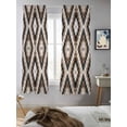 thumbnail image 5 of Brown Aztecs Curtains 72 Inch Length,Sheer Curtains for Bedroom Living Room Window Abstract Southwest Geometric Vintage Tribal Rod Pocket Drapes Kitchen Curtains Small Half Window 52"x72" 2 Panels, 5 of 7