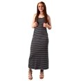 thumbnail image 1 of Peach Couture Racerback Summer Maxi Dress Striped Solid Sundress (Medium, Striped Black), 1 of 1