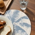 thumbnail image 3 of Blue Palm Tree Round 15 Inch Placemats Set of 2, Coastal Summer Wooden HeatResistant Non Slip Place Mats for Dining Table, Wipeable Braided Kitchen Table Mats for Housewarming, 3 of 9