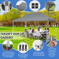 thumbnail image 2 of HOTEEL 10x20 Heavy Duty Canopy Tent, Pop up Gazebo with Netting Screened ,Waterproof Ez up Canopy with Sidewalls, Outdoor Instant Party Tent for Backyard,Gray, 2 of 10